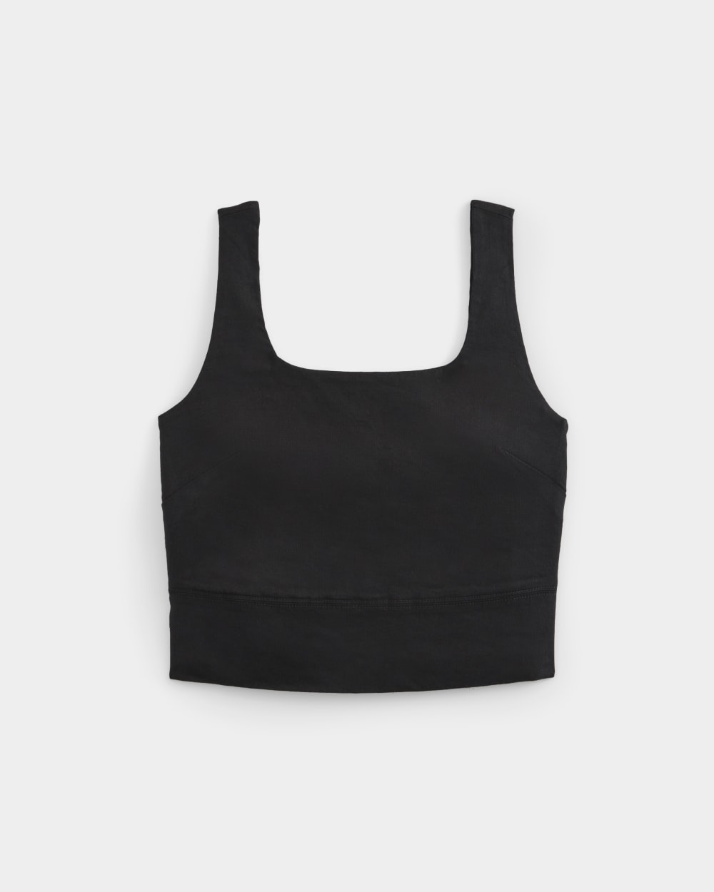 Square Tank in Stretch Linen | Black