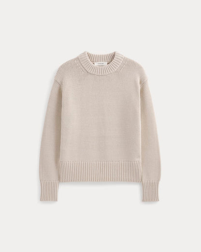 Oversized Cocoon Crew in Elevated Cotton | Peyote