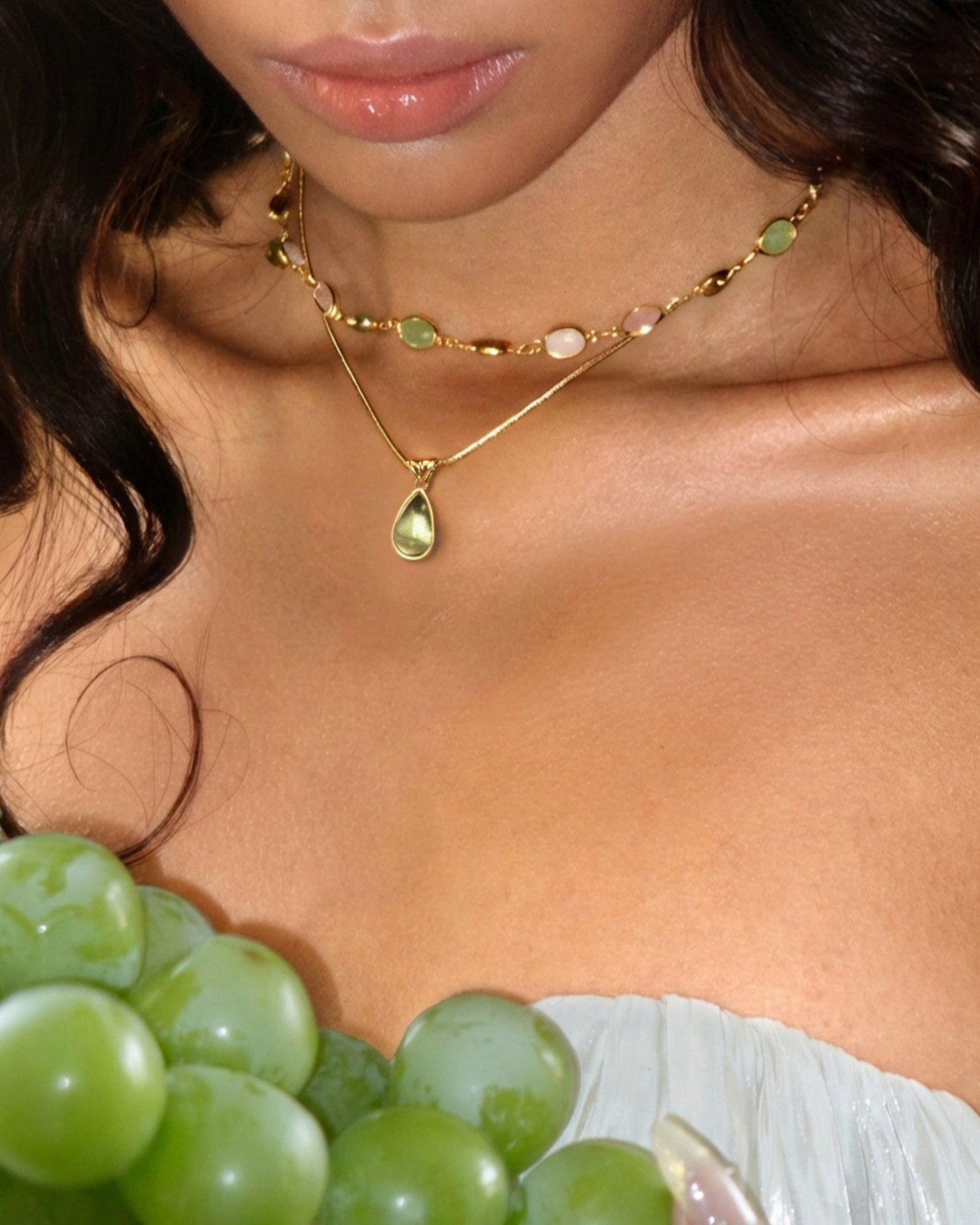 Waterdrop & Whimsical Romance Stone Necklace Set