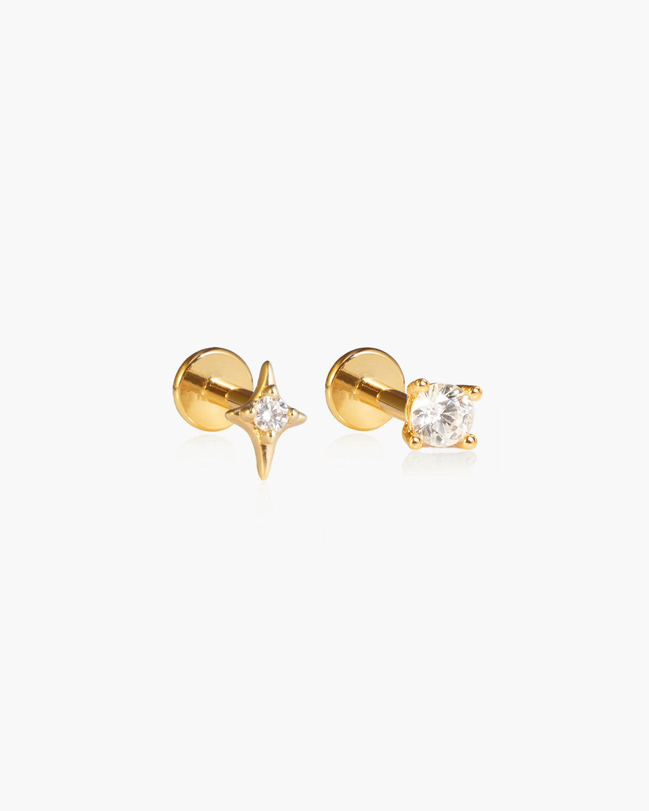 Single Shining Flat Back Helix Earring