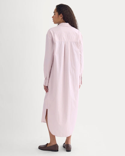 Midi Shirtdress in Ultrasoft Cotton | Burnished Lilac/Gardenia