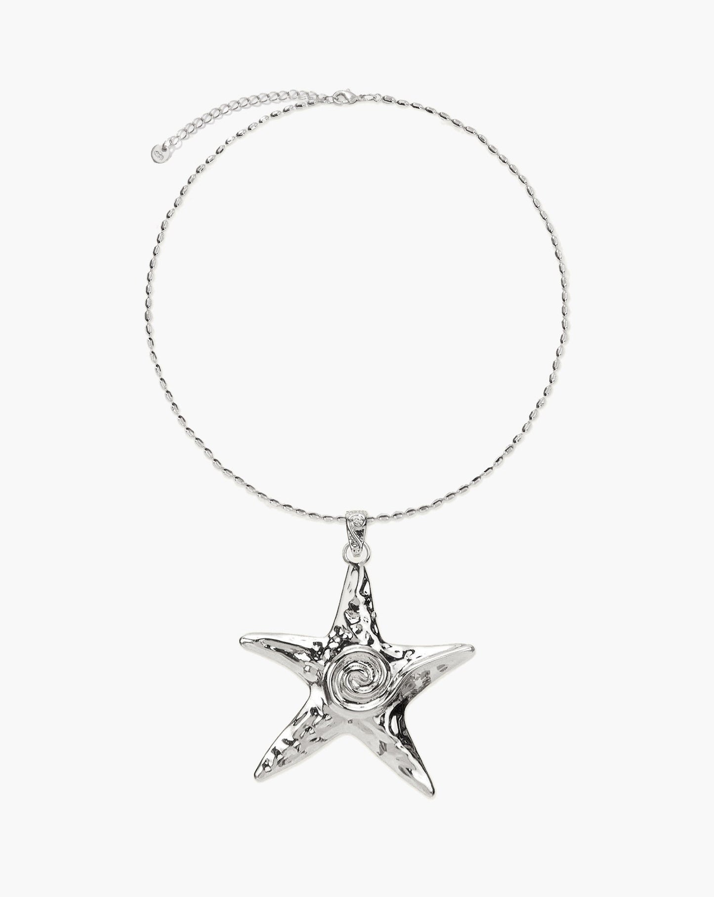 Large Starfish Necklace in Silver