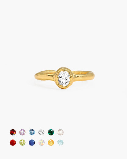 Birthstone Ring in Gold - April