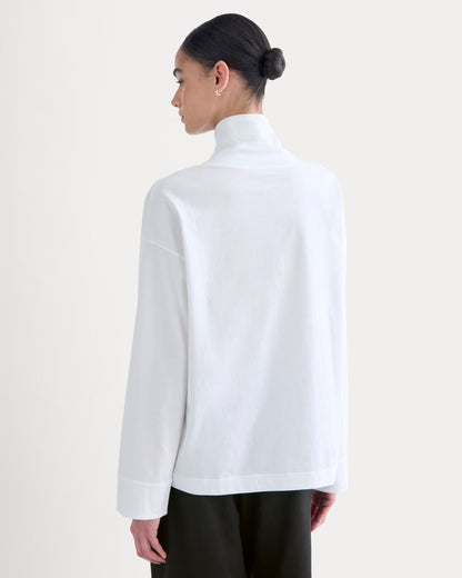 Slouchy Turtleneck In Essential Cotton | White