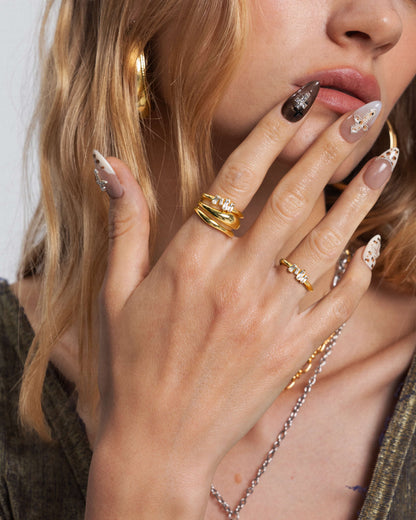 Icicle Baguette Cluster Ring