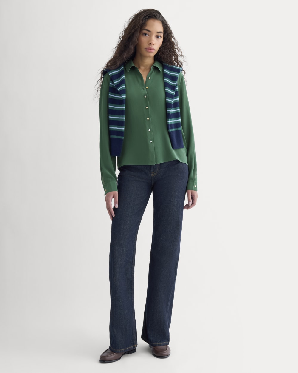 Shrunken Top in Washable Silk | Hunter Green