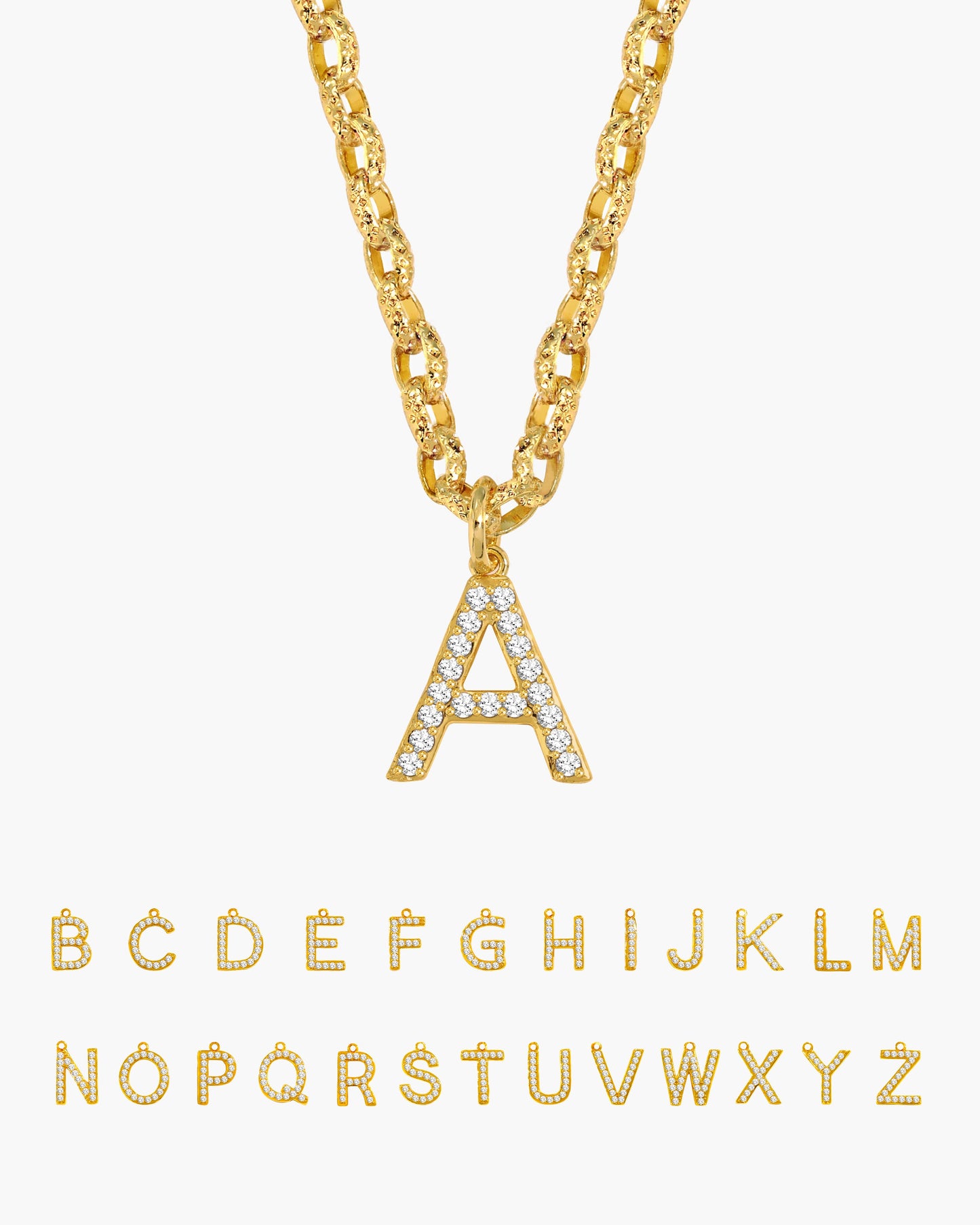 Pavé Initial Chain Necklace
