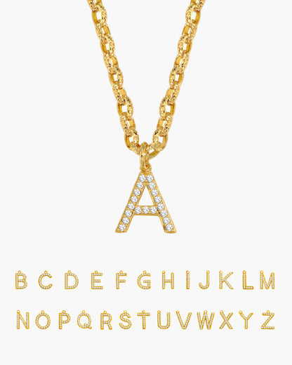 Pavé Initial Chain Necklace