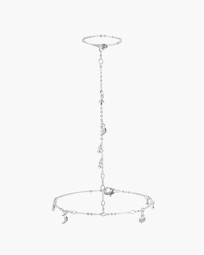 Lyra Hand Chain Bracelet in Silver