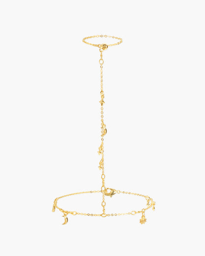Lyra Hand Chain Bracelet in Silver