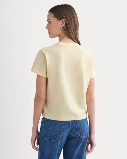The Box-Cut Tee in Essential Cotton | Double Cream | No Pocket