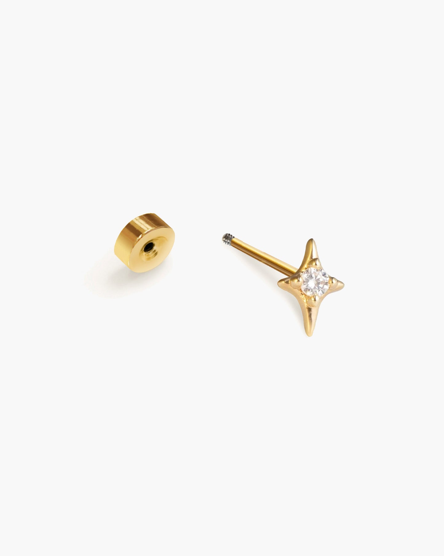 Single Sparkle Star Flat Back Helix Earring