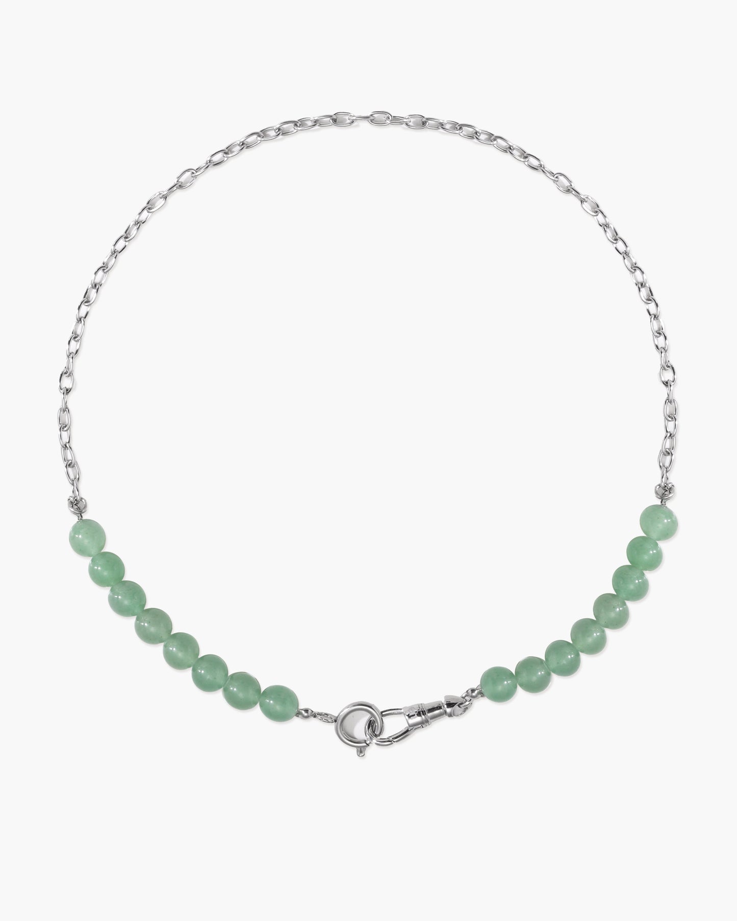Clear Quartz Beaded Necklace with Charm Holder Clasp