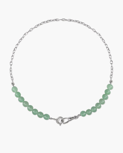 Clear Quartz Beaded Necklace with Charm Holder Clasp