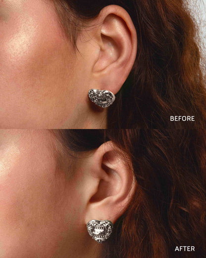 Silver Heart-shaped Earring Back Lifters