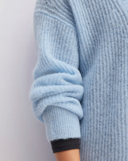 The Alpaca Oversized Cardigan | Chambray Blue