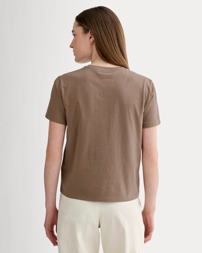 The Box-Cut Tee in Essential Cotton | Mocha | Pocket