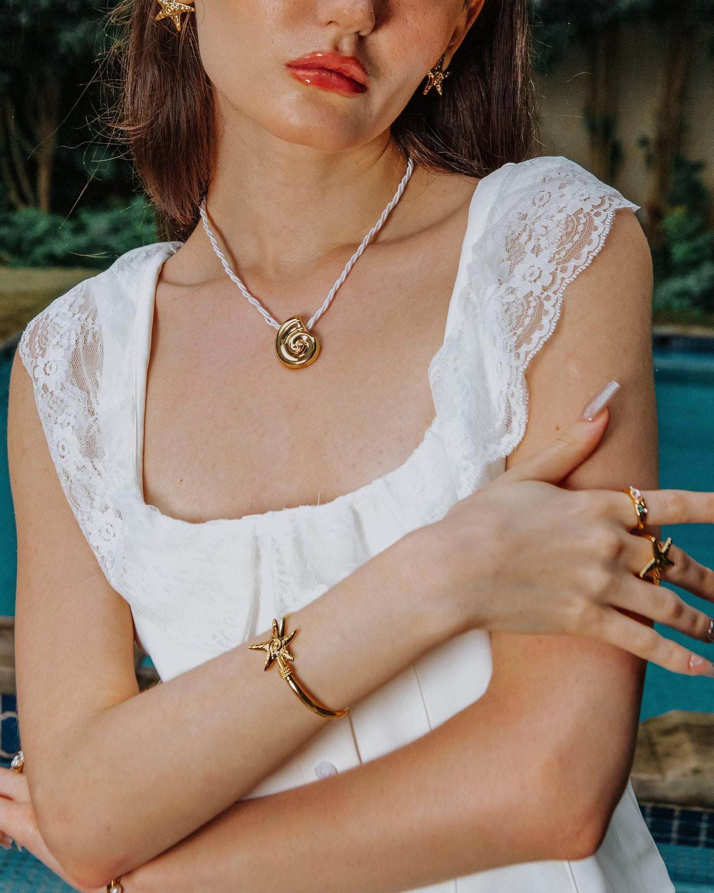 Gold Starfish Bangle