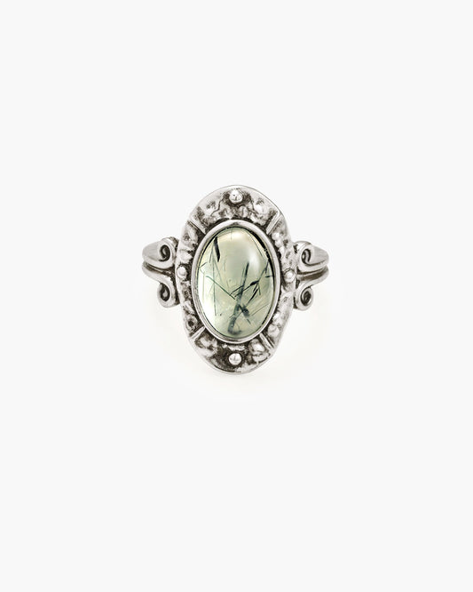 Mosswood Prehnite Ring