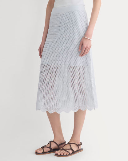 Lace-Knit Midi Skirt | Skywriting