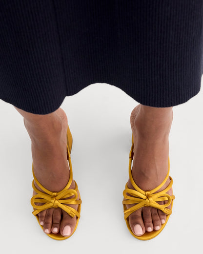 The Bow Heel | Golden Sun Satin