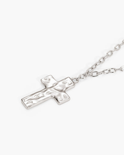 Icon Cross Necklace in Silver
