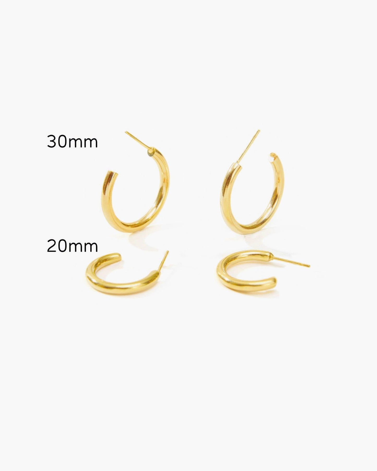 Gold Endless Hoop Earrings Set