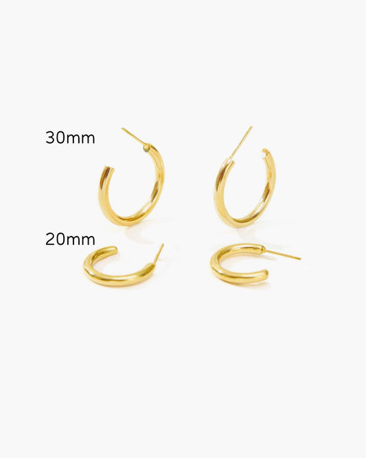 Gold Endless Hoop Earrings Set