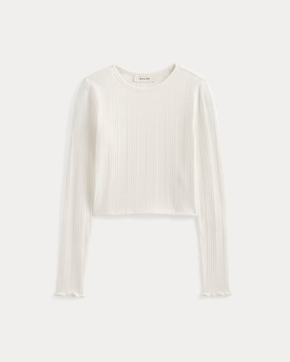 Lounge Rib Cropped Shirt | Bone