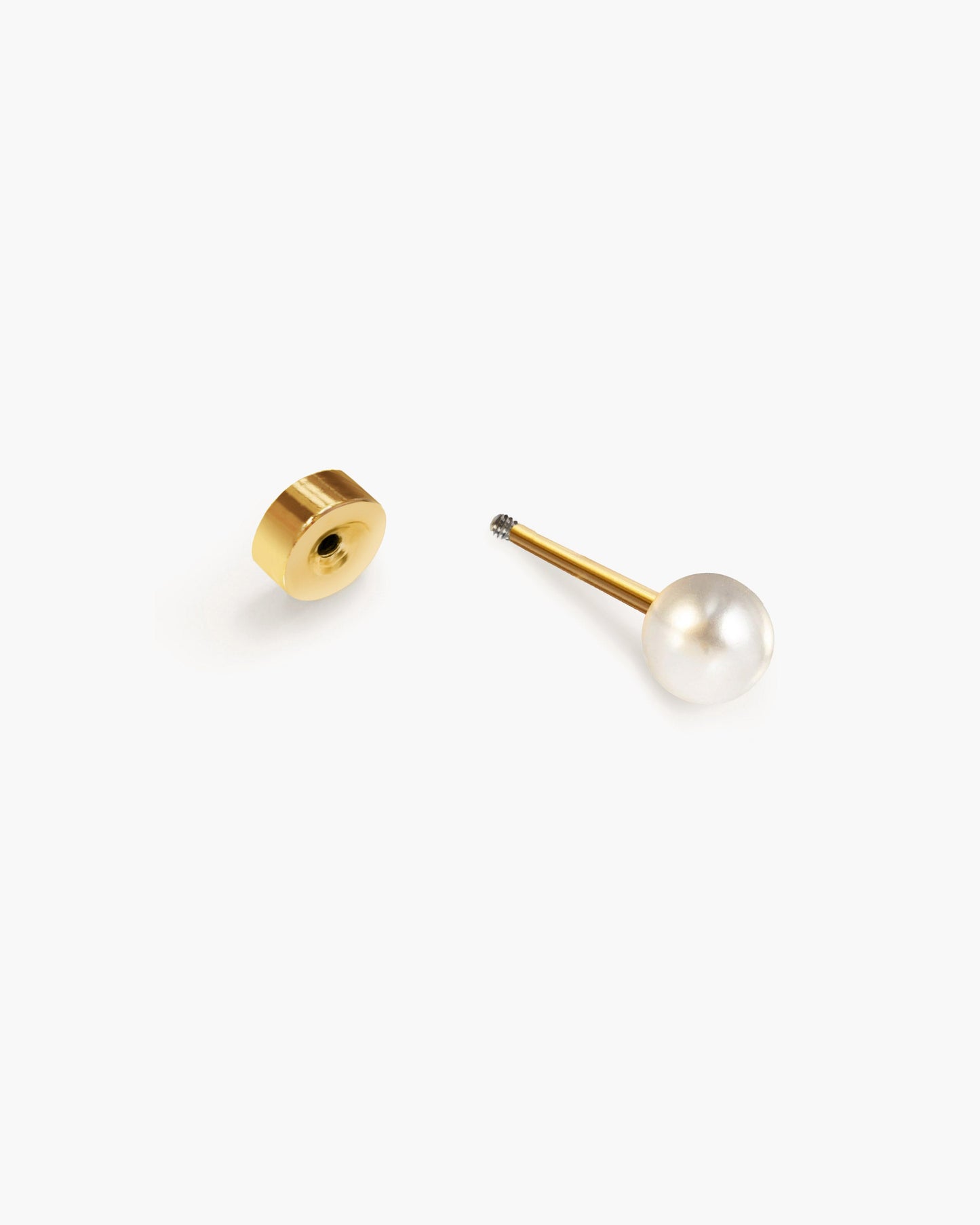 Single Pearl Flat Back Helix Earring