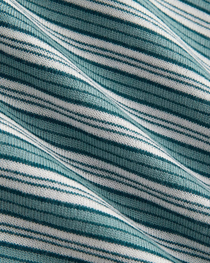 Crew Cardigan in Ultrasoft Merino | Reflecting Pond Multi Stripe