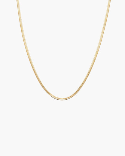 3mm Herringbone Chain Necklace in Silver