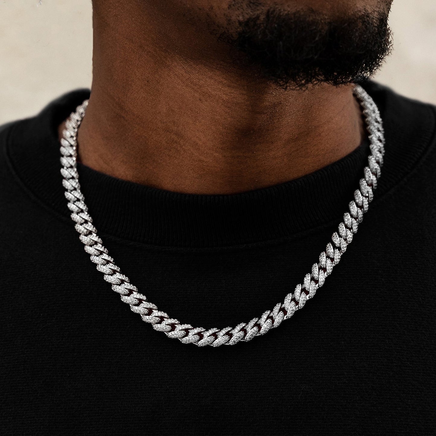 Diamond Cuban Chain + Bracelet Gift Bundle in White Gold - 8.5mm