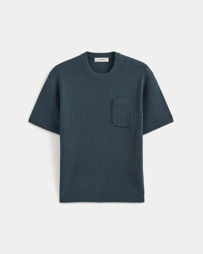Textured Knit Tee | Midnight Navy