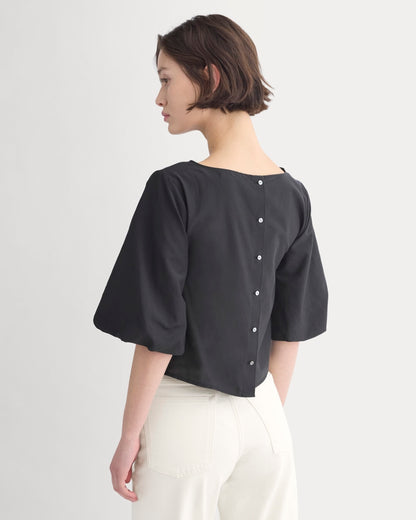 Bubble-Sleeve Top | Black