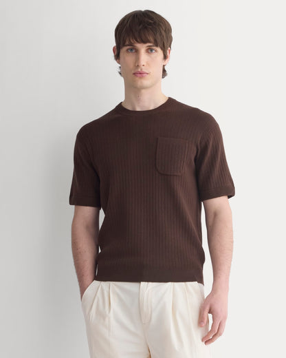 Textured Knit Tee | Coffee Bean