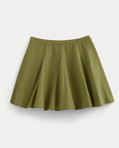 Godet Mini Skirt in Cotton Silk | Mayfly