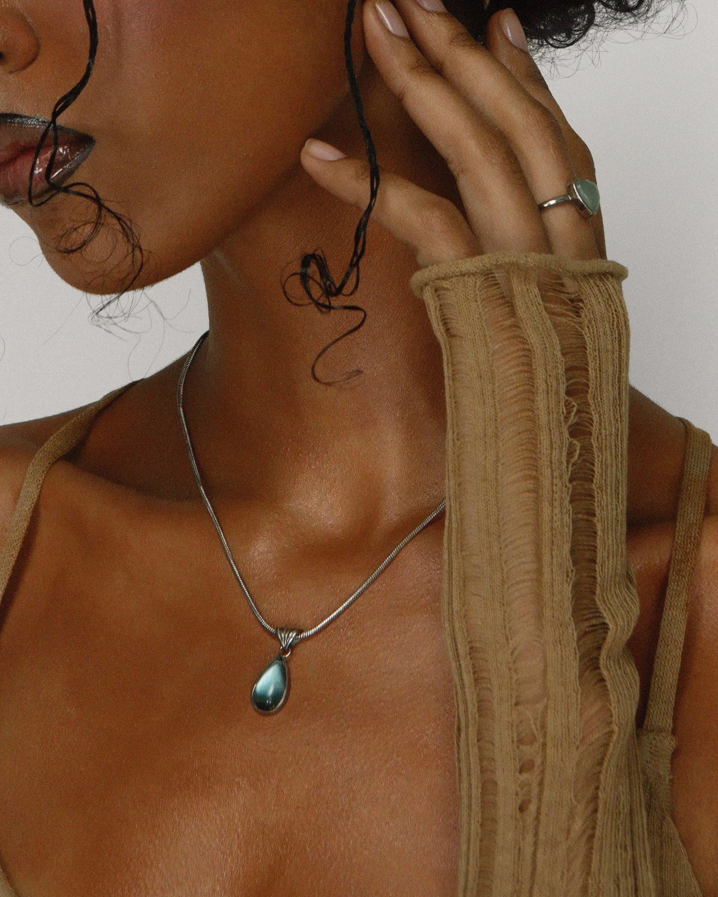 Waterdrop Necklace in Marine Blue