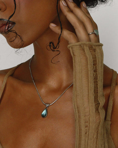 Waterdrop Necklace in Marine Blue