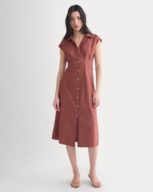 Muscle Shirtdress in Lightweight Cotton | Henna Red