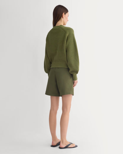 Cropped Ribbed Crew in Everyday Cotton | Mayfly