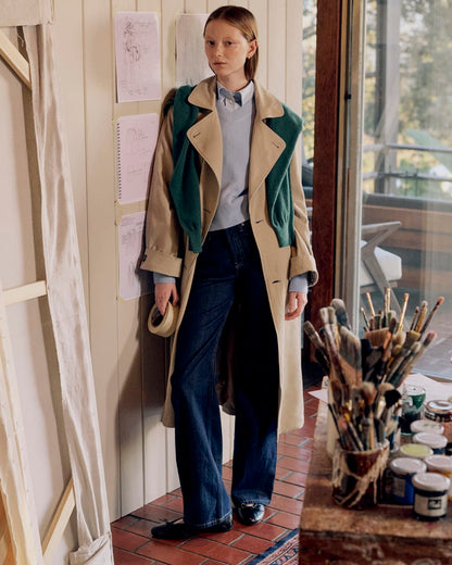 Drapey Twill Trench | Trench Coat Khaki