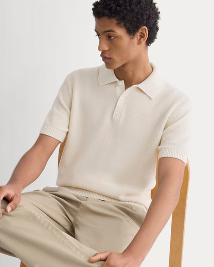 Seed Stitch Polo | Birch