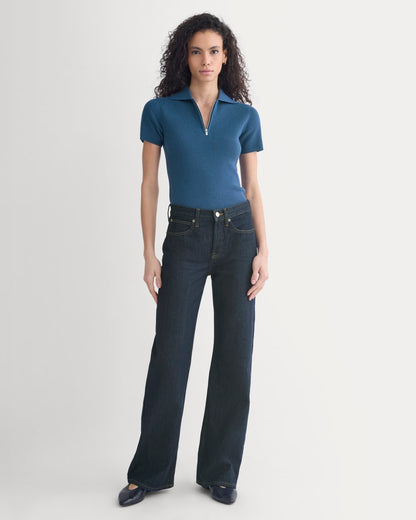 Knit Quarter-Zip Polo | Estate Blue