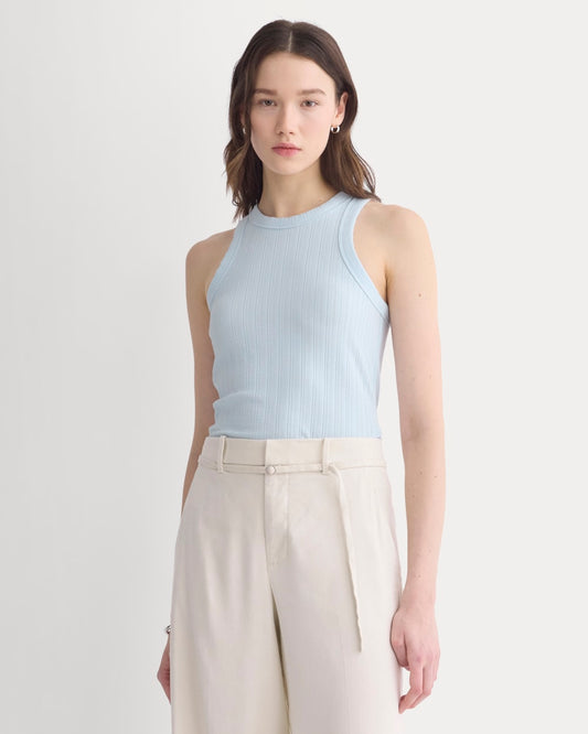 Racerback Tank in Pointelle | Skywriting