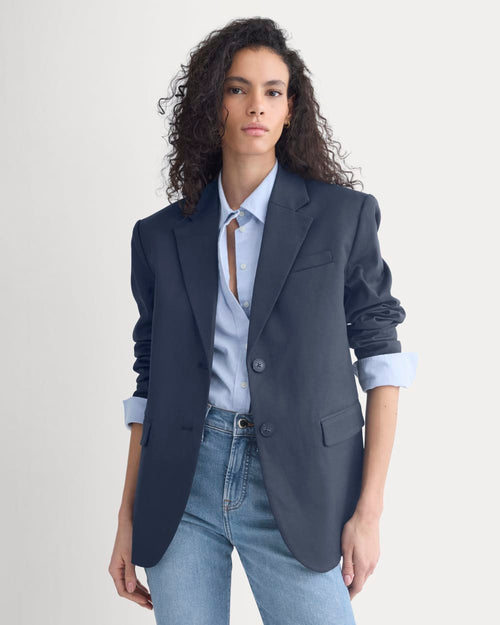 Tailored Drape Blazer | Navy