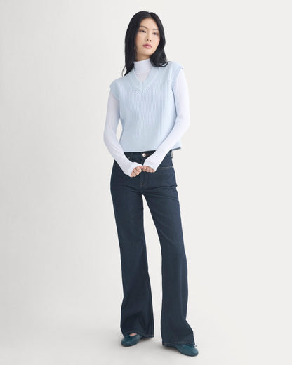 Ribbed V-Neck Vest in Everyday Cotton | Skywriting