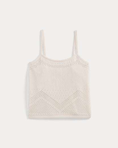 Lace-Knit Cami | Bone