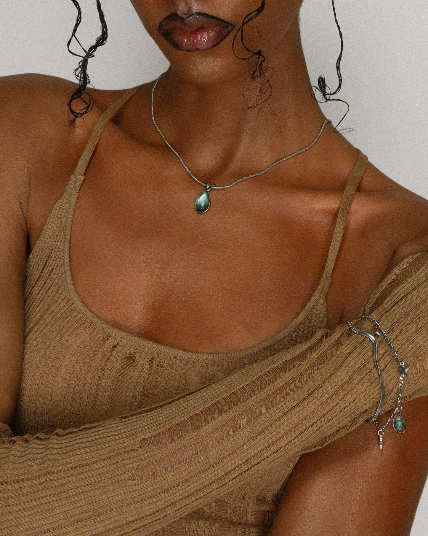 Waterdrop Necklace in Marine Blue