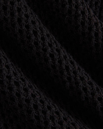 Lace-Knit Midi Skirt | Black